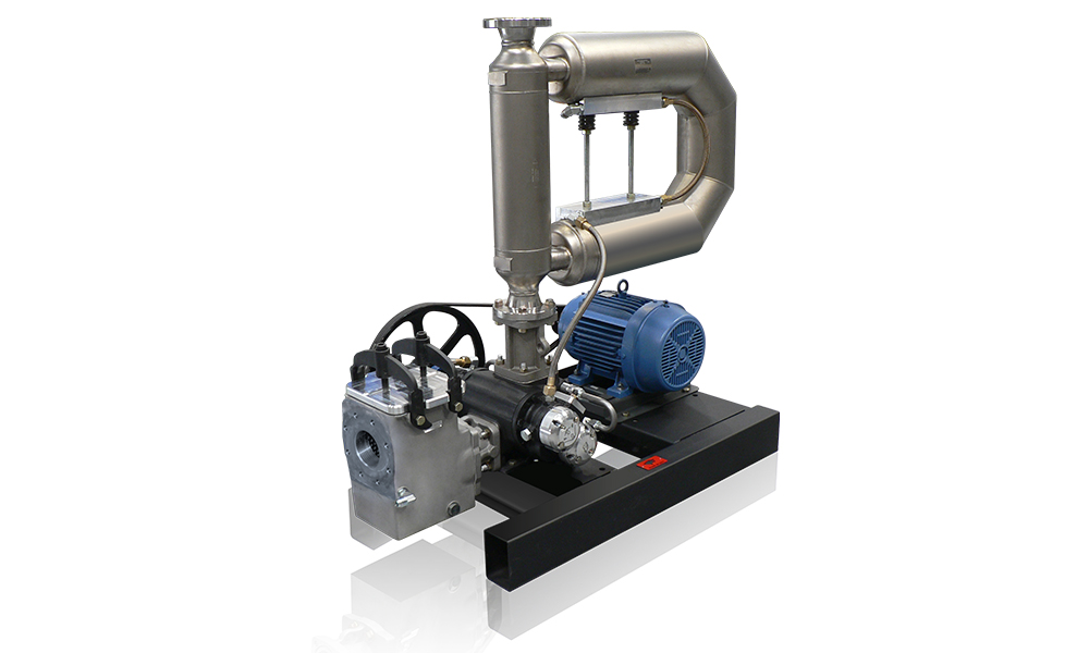 image of complete skid assembly with a Micro Motion® meter, 600R pump and moto