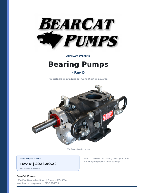Bearing Pumps, Rev D cover